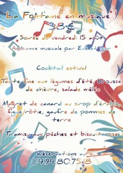 Menu La fontaine en musiQUE